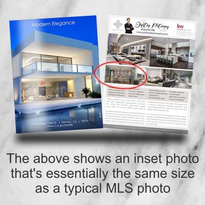 mls photo on a real estate flyer