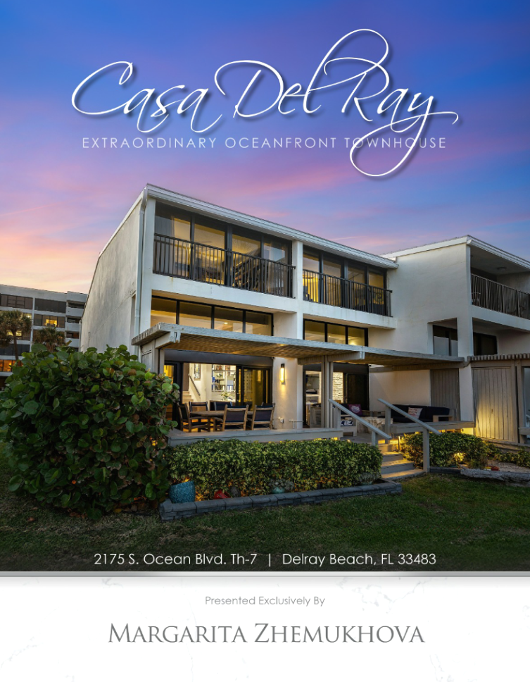 Margarita Zhemukhova | 2175 S. Ocean Blvd. Th-7, Delray Beach, FL 33483