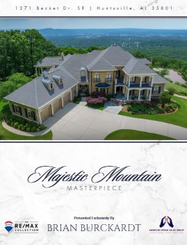 Luxury property marketing brochure cover showing a French Chateau–inspired Alabama estate featured in a high-end real estate brochure design. Created by Luxury Home Brochures.